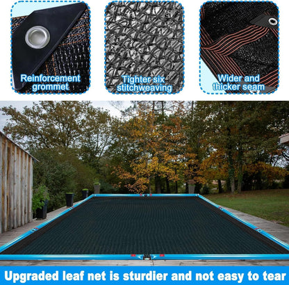 18 x 36 Ft Pool Leaf Net Cover- Thicken Rectangle Leaf Netting for Inground and Above Ground