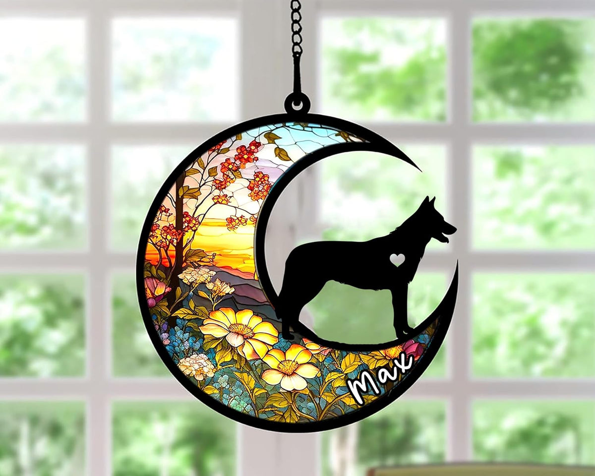 Personalized Dog Memorial, Custom Name Czechoslovakian Wolfdog Dog Christmas Ornament with Name