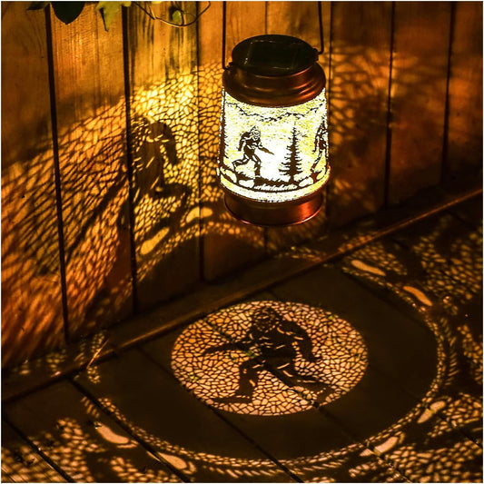 Bigfoot Solar Lanterns Outdoor Waterproof Hanging Solar Lights Big Foot Sasquatch Gifts for Men