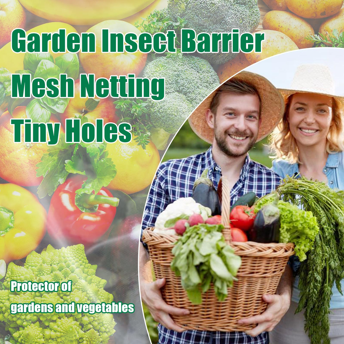 Garden Netting 10x33FT 2 Pack Ultra Fine Mesh, Insect Barrier Bird Netting for Garden Protection