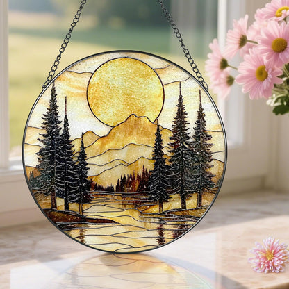8-Inch Stained Glass Ornament, Stained Glass Window Hanging, Window Hanging Decor Suncatcher