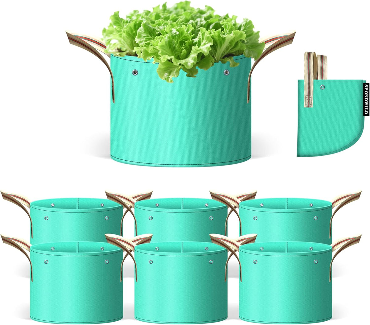 7 Pcs 7 Gallon Potato Grow Bag, PE Garden pots Plant Grow Bag with Branch-Binding Holes and Drain