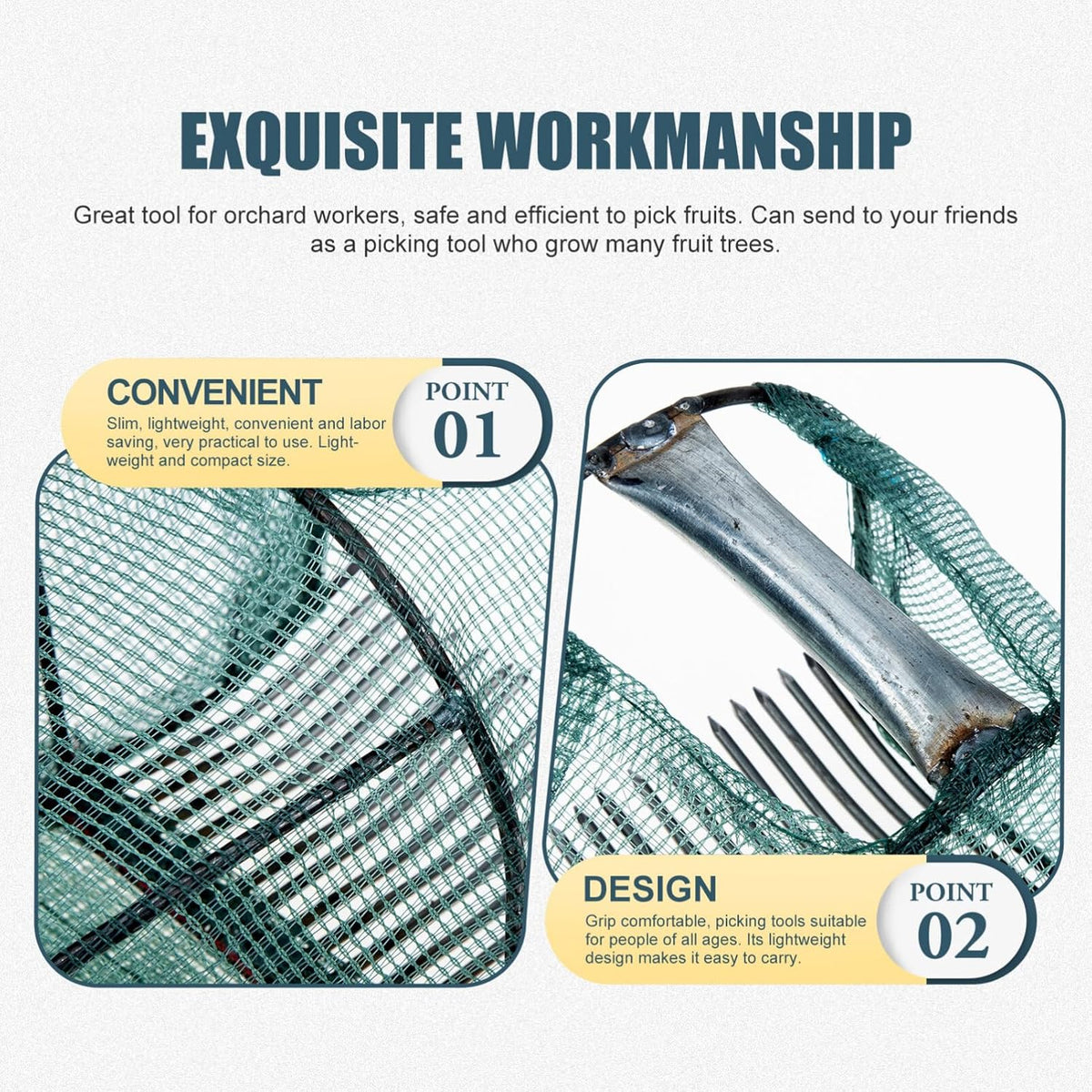 Tofficu Ergonomic Blueberry Picker with Steel Comb and Handle, Lightweight Fruit Harvesting Tool