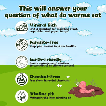 Food for Worms - Mineral-Rich Earthworm Chow, Boosts Composting Efficiency and Promotes Healthy
