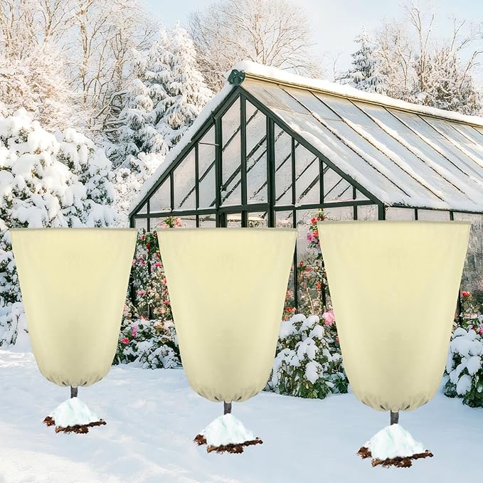 4 Pcs Plant Covers Freeze Protection 35.4" x 59" Winter Frost Blankets for Outdoor Plants with