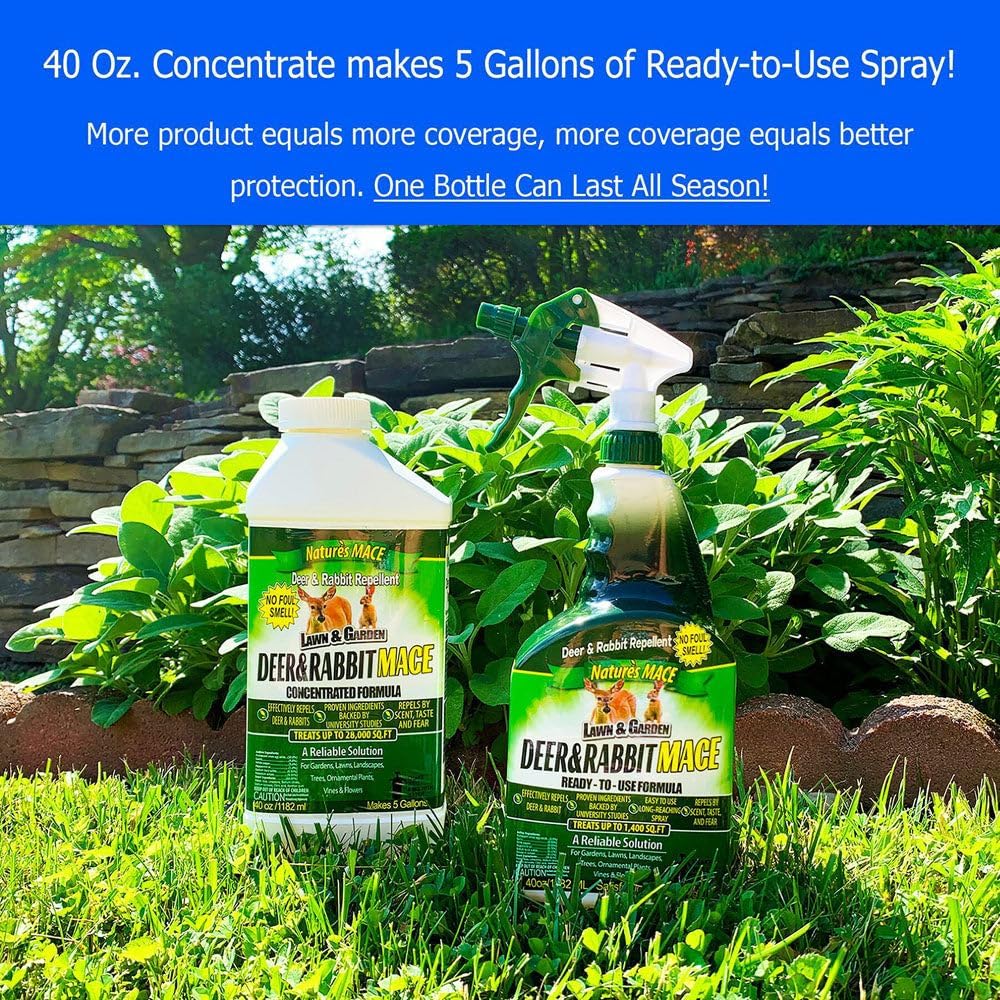 Nature’s MACE Deer and Rabbit Mace, Deer Repellent Spray, Plants, Lawns, Flowers, Gardens, Deer