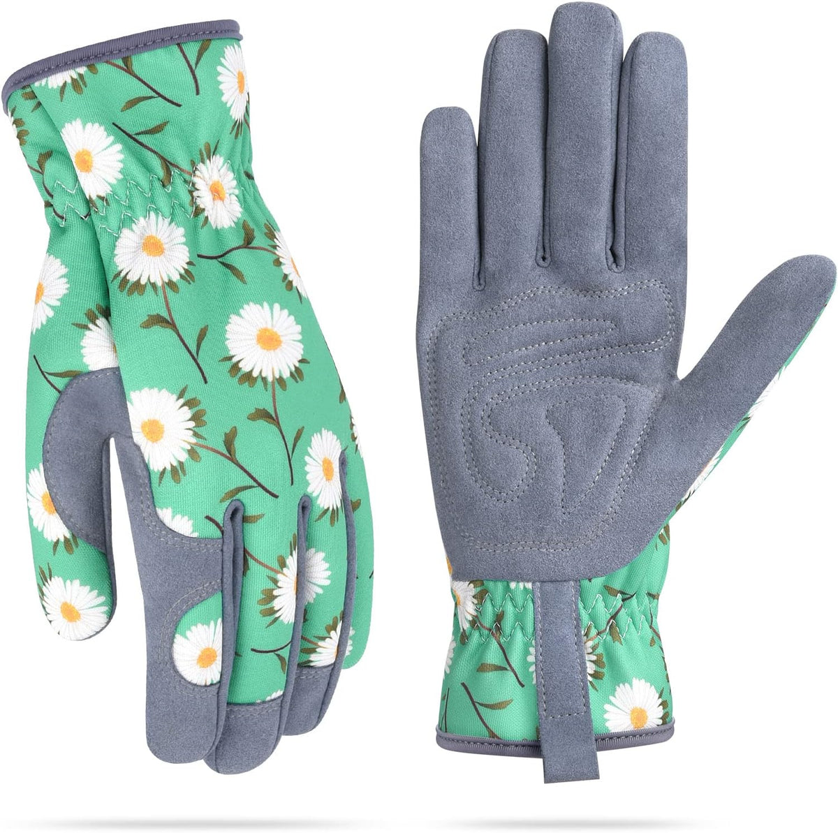 Womens Gardening Weeding Working Gloves, Leather Garden Glove for Women Thorn Proof No Stab for