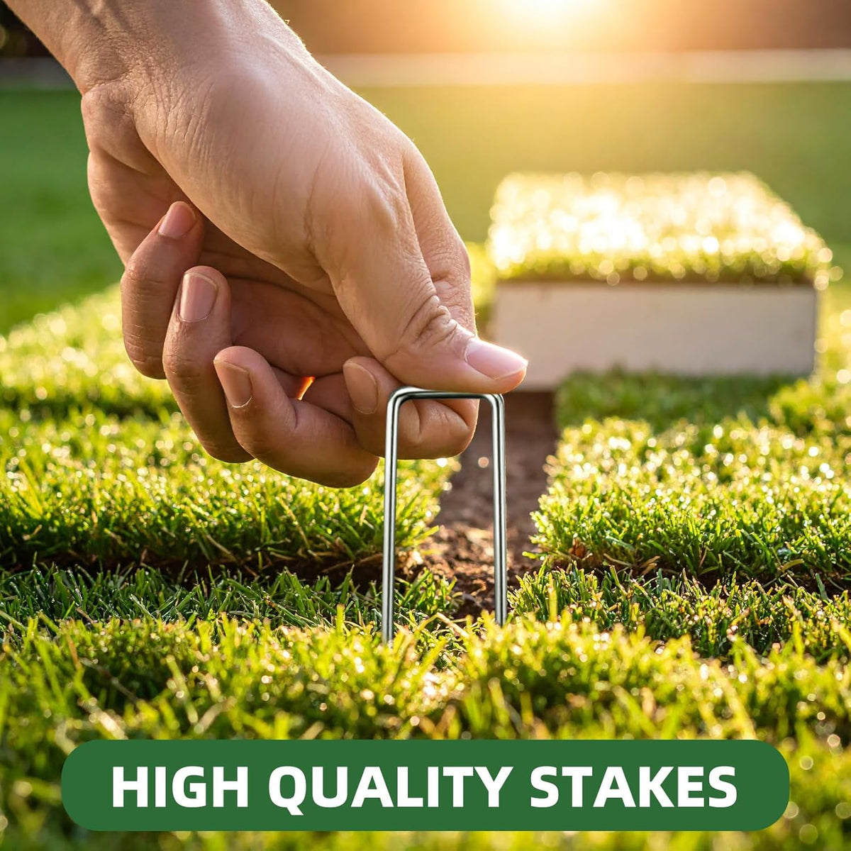 6 Inch Galvanized Landscape Staple, 11 Gauge Heavy Duty Garden Stakes for Barrier Fabric, Plant