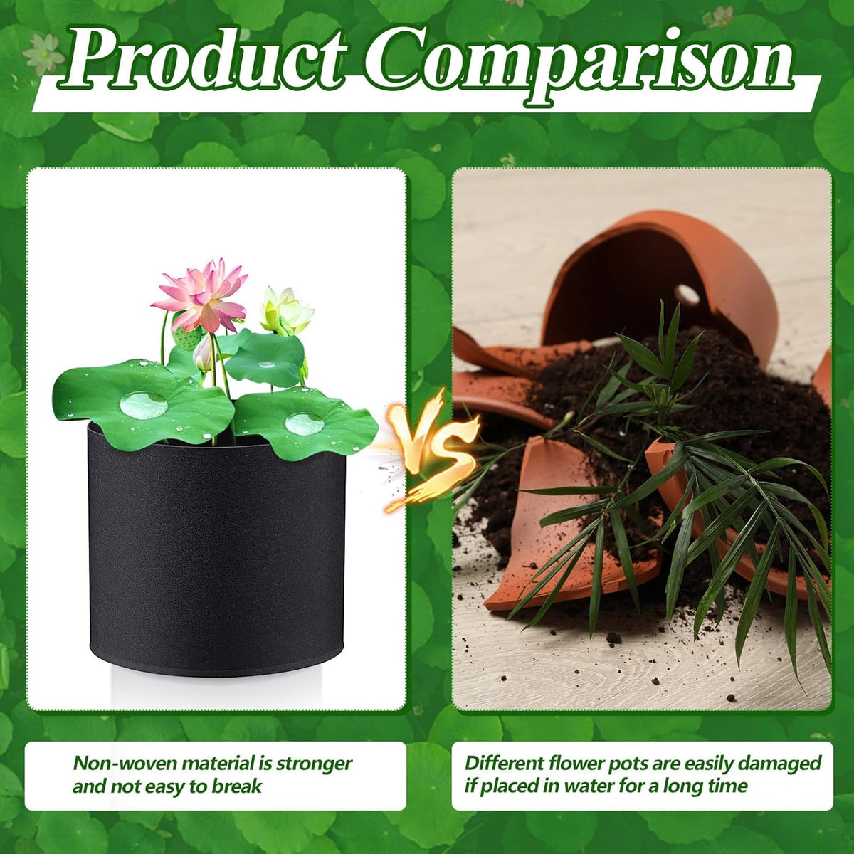 Norme 8 Pcs Aquatic Plant Pots for Pond, Pond Plant Baskets Heavy Duty Fabric Pots for Garden