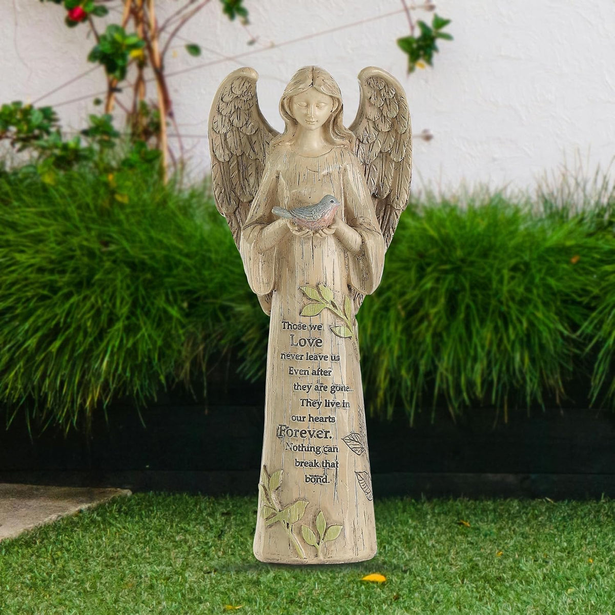 DUSVALLY Angel Statue, Memory Guardian Garden Decor, 10" H Waterproof Outdoor Angel Figurine