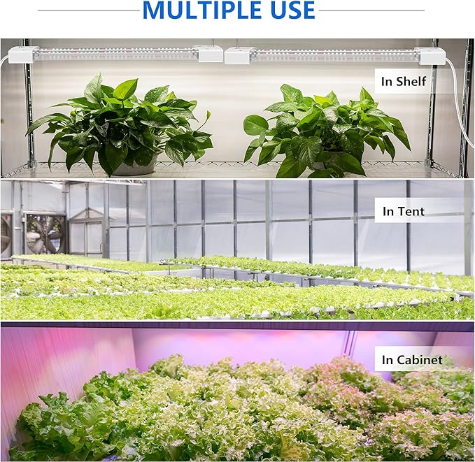 LED Grow Lights 16W Full Spectrum Integrated Growing Lamp Lighting Fixtures with High PPFD for