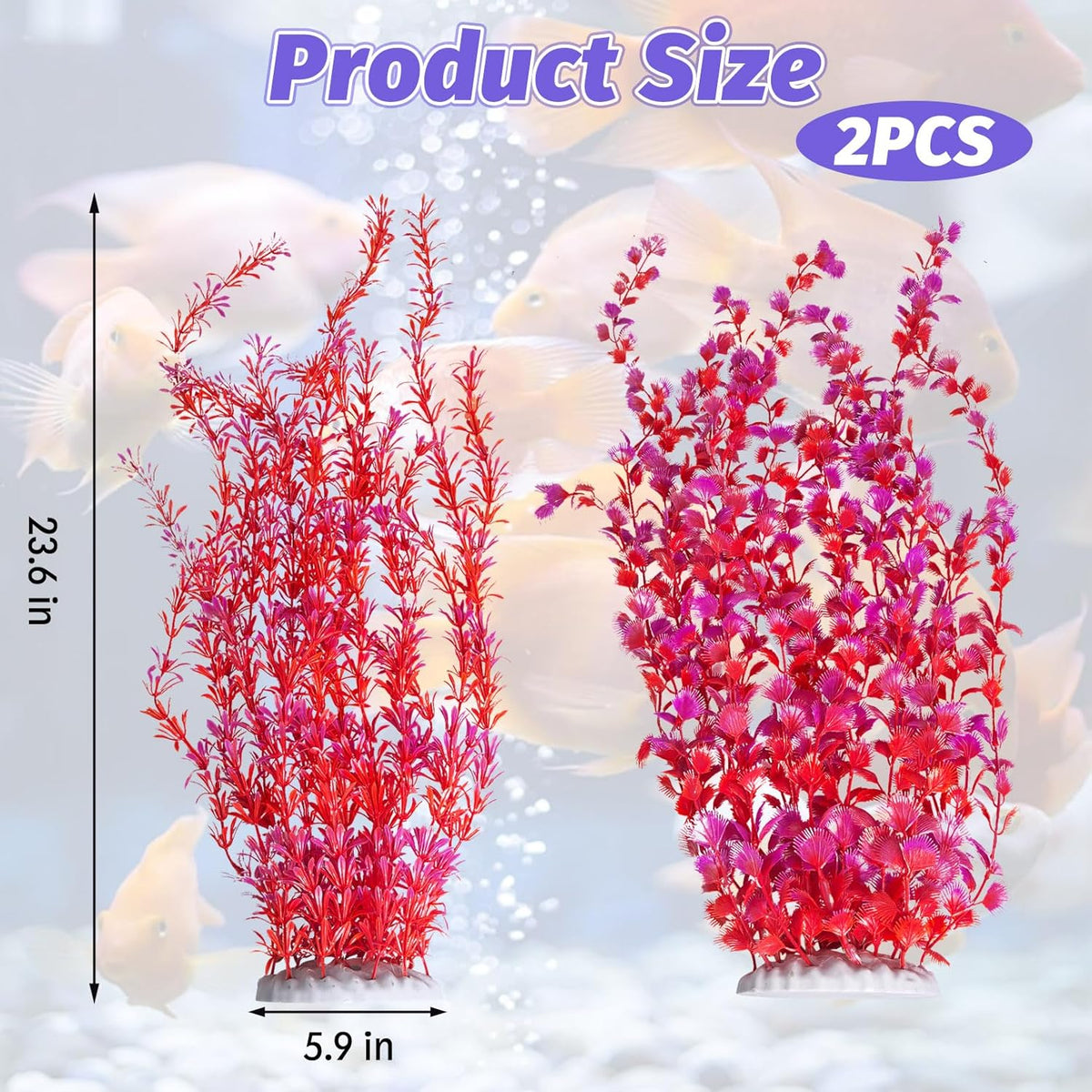 Hamiledyi Aquarium Plastic Plants Aquarium Decor Artificial Fish Tank Plants,Tall Fish Tank