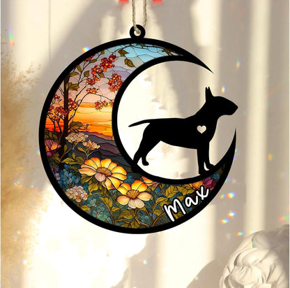 Personalized Dog Memorial, Custom Name Bull Terrier Dog Christmas Ornament with Name, Custom