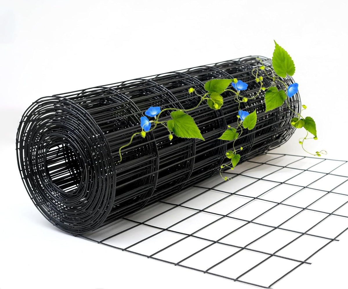 Black Metal Garden Fence, 72inch(H) x 50ft(L), 2 inch x 3 inch,14GA 2/3/4/5/6 Ft Tall Chicken Wire