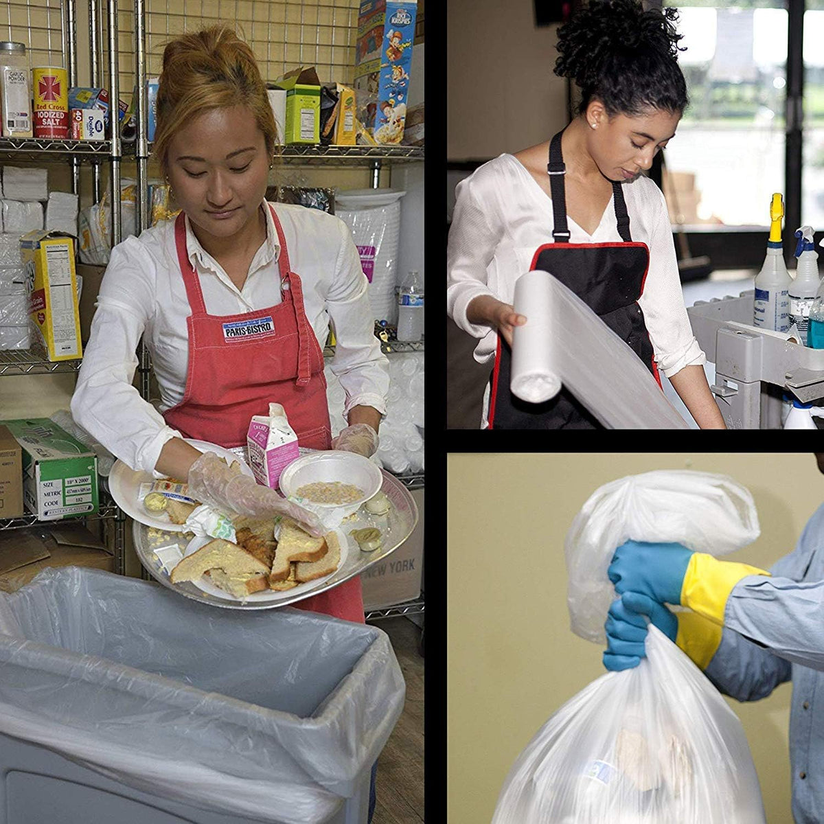 Aluf Plastics High Density Trash Bags, 33 Gallon, 250 Count, 16 Micron (eq), 33" x 40", Clear, for