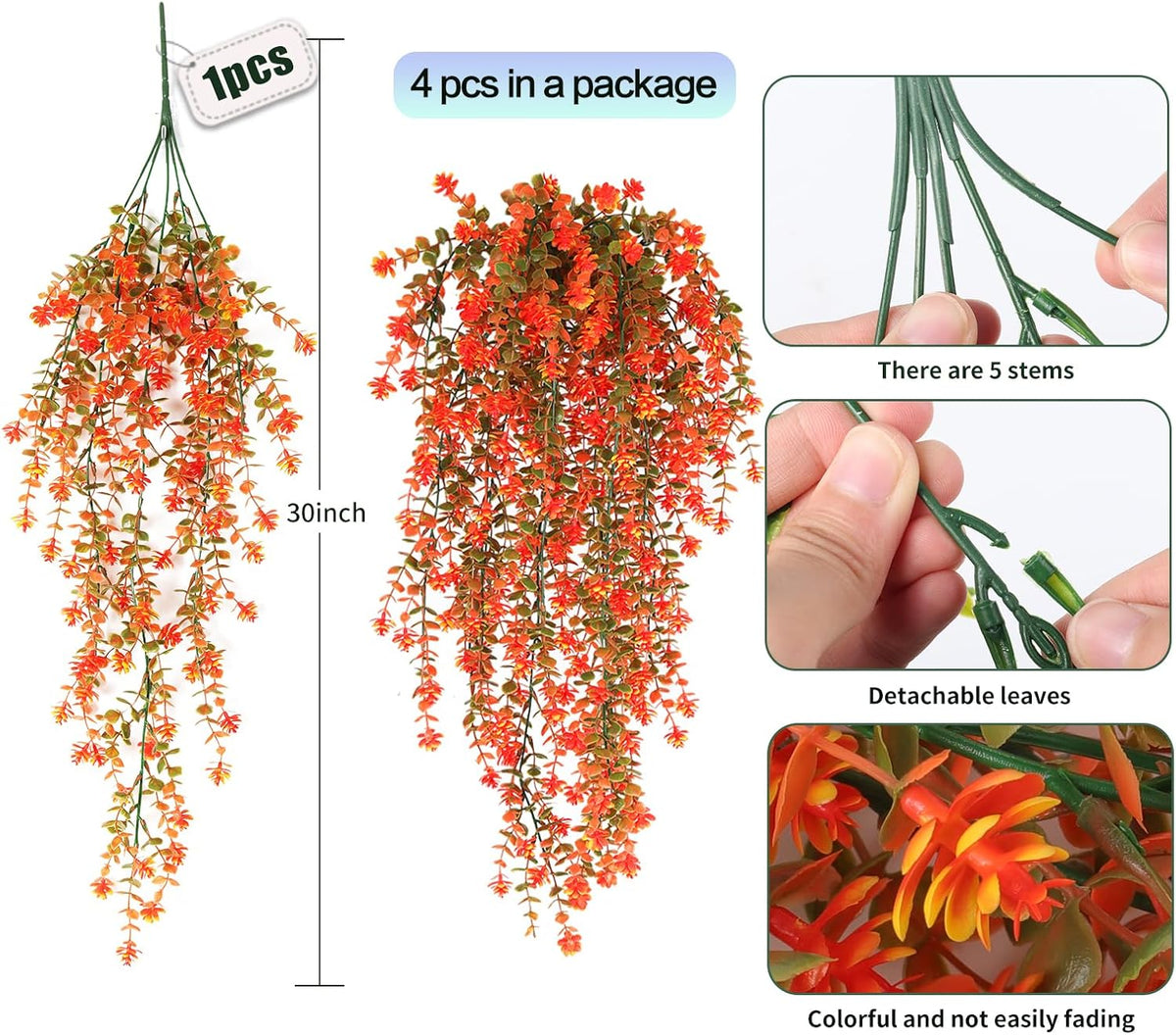 SJL Artificial Fake Fall Hanging Flowers Fake Plant Artificial Hanging Plants Flower Fall