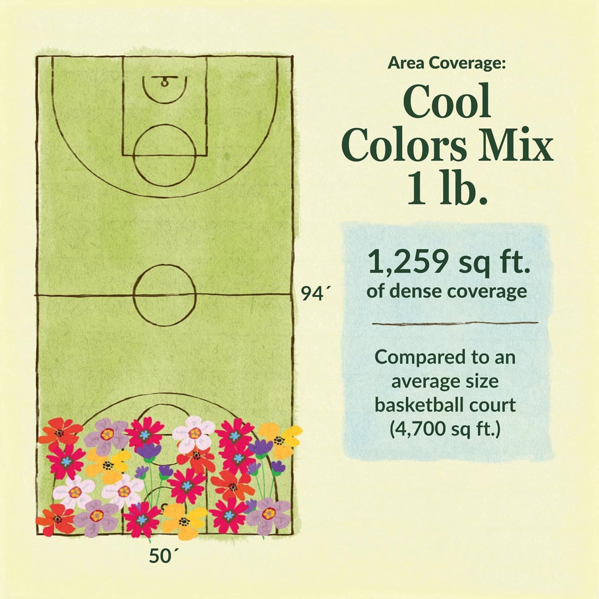 Ferry-Morse Cool Colors Mix Bulk Wildflower Seeds, 1lb