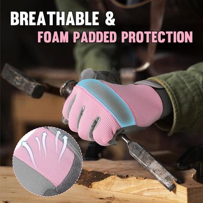 HANDLANDY Women Safety Work Gloves Utility Touch Screen Working Grip Glove for Yardwork Gardening