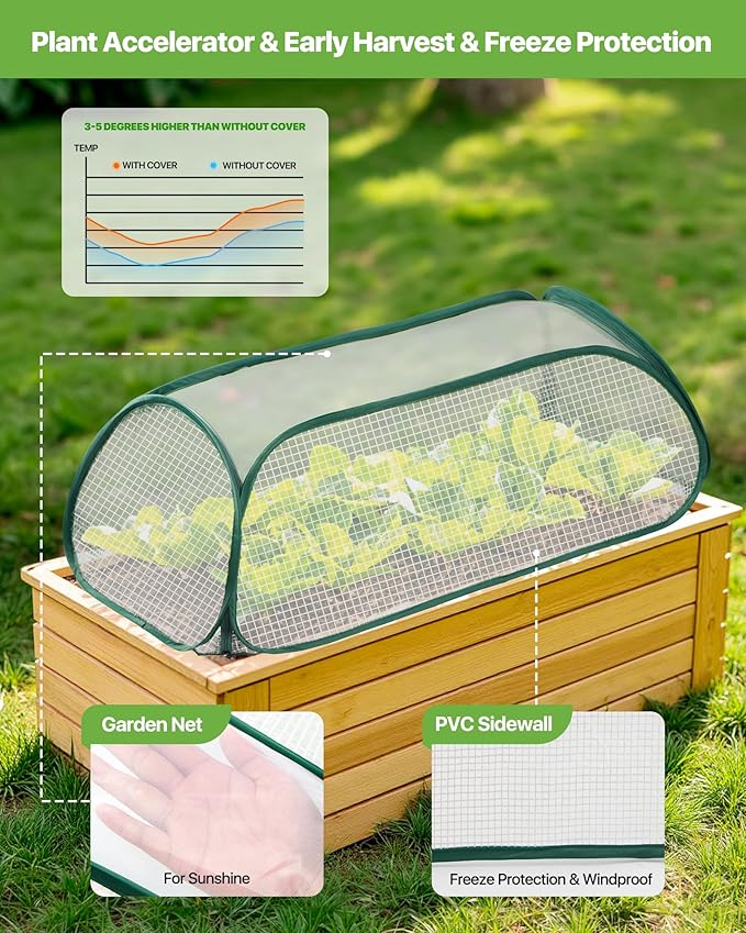 Garden Covers for Raised Beds, Plant Greenhouse Cover for Raised Garden Bed, Freeze Protection