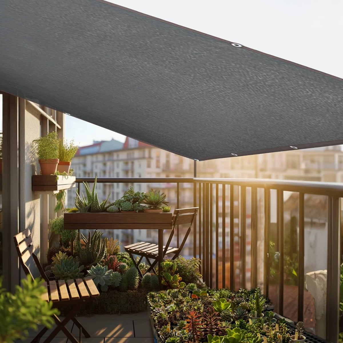 winemana 70% Black Shade Cloth, 6.6 x 16 FT Durable Mesh Tarp with Grommets, Resistant Garden Sun