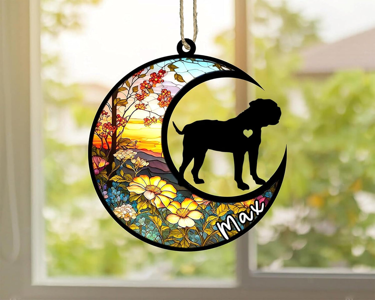 Personalized Dog Memorial, Custom Name American Bulldog Dog Christmas Ornament with Name, Custom
