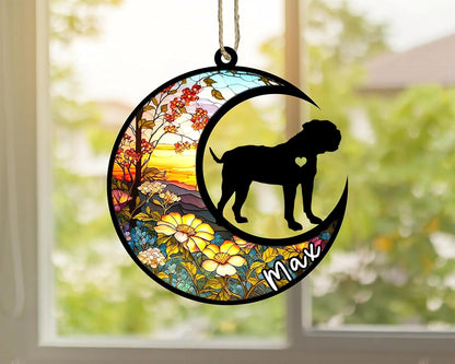 Personalized Dog Memorial, Custom Name American Bulldog Dog Christmas Ornament with Name, Custom