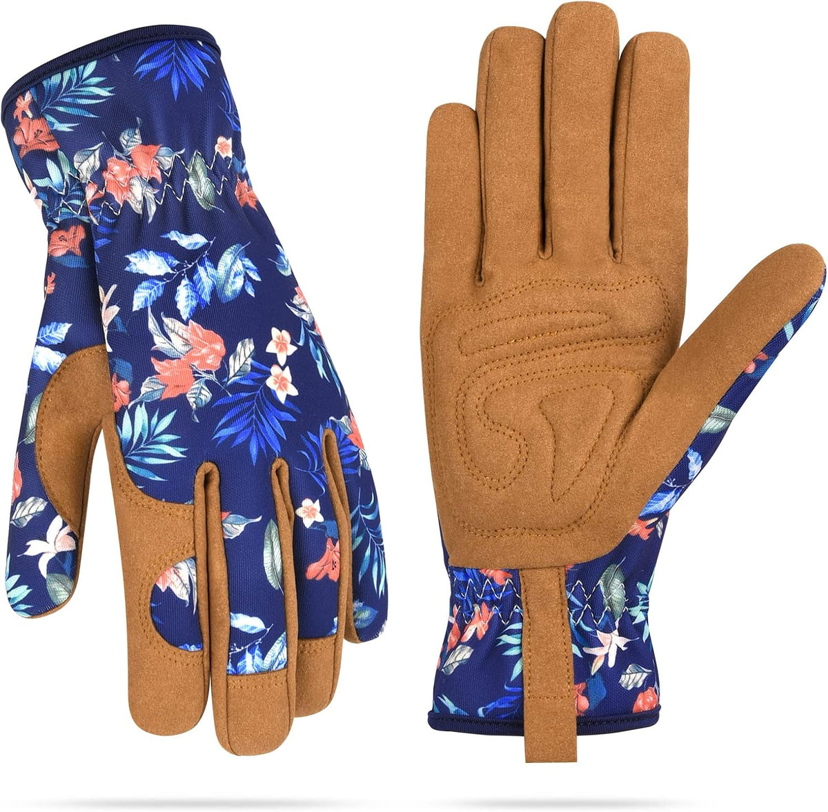 Womens Gardening Weeding Working Gloves, Leather Garden Glove for Women Thorn Proof No Stab for