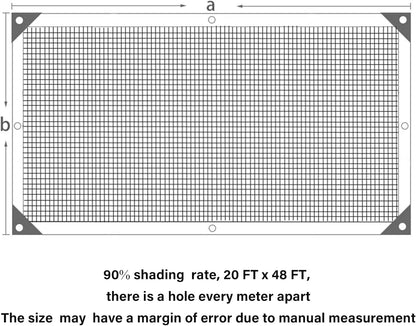 winemana 90% Shade Cloth, Dog Kennel Shade Cover, 20 x 48 FT Sturdy Durable Sunblock Shade Mesh