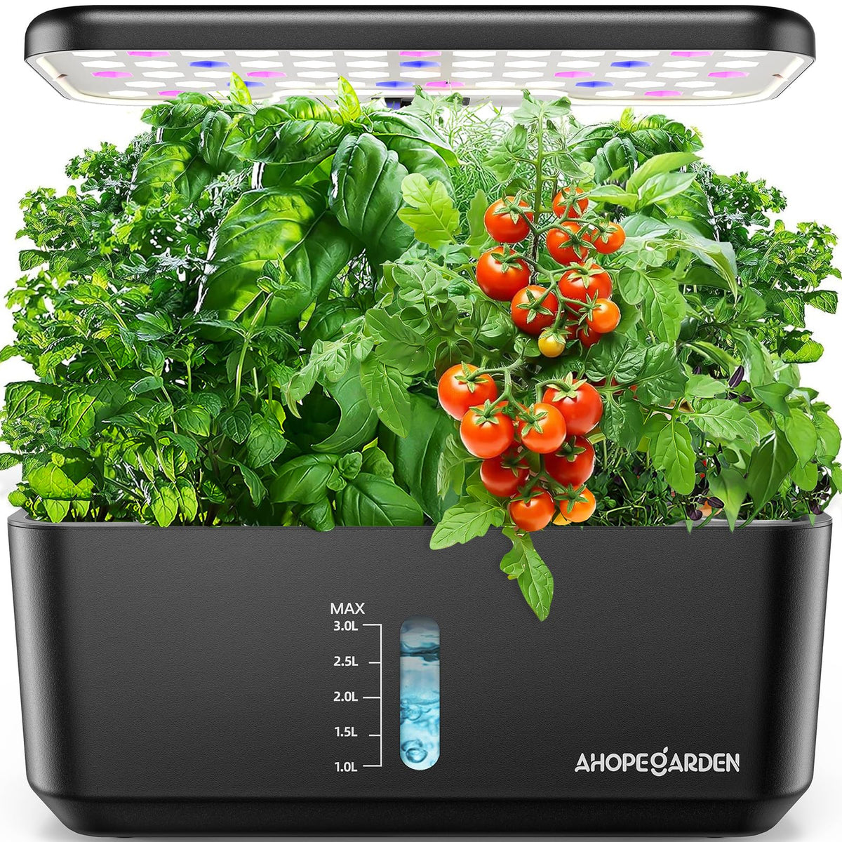 Ahopegarden Indoor Garden Hydroponics Growing System: 10 Pods Kit with LED