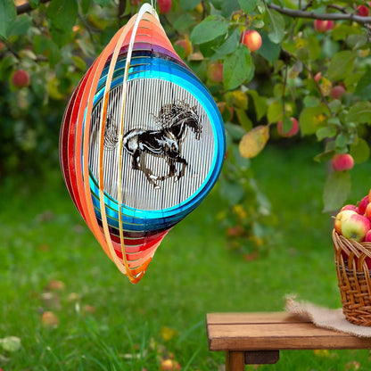 3D Animations Horse Wind Spinner for Yard and Garden,12Inch Wind Spinners Outdoor Horse Memorial
