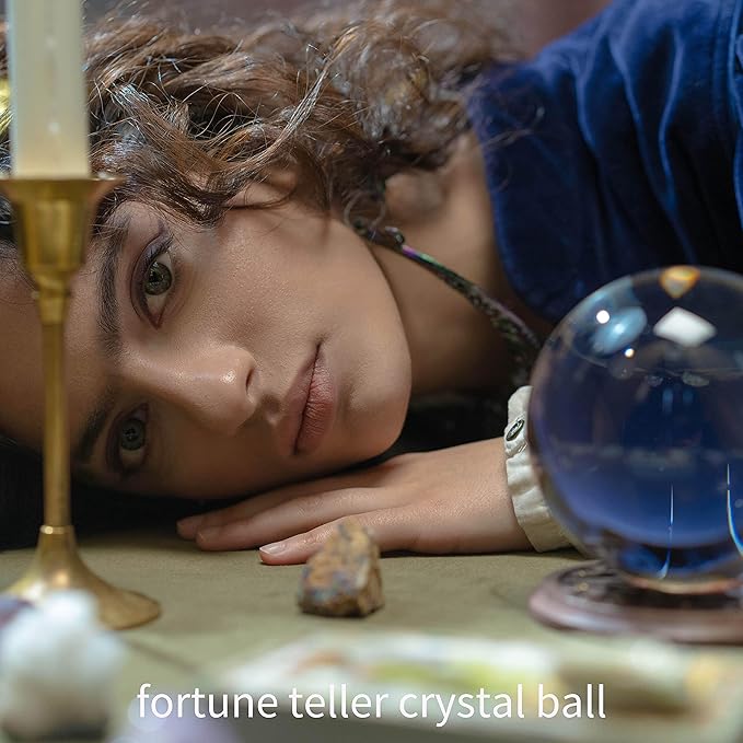 Modaier Crystal Ball 60mm with Wooden Stand and Gift Box for Magic,lensball Photography,Family