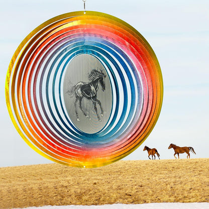 3D Animations Horse Wind Spinner for Yard and Garden,12Inch Wind Spinners Outdoor Horse Memorial