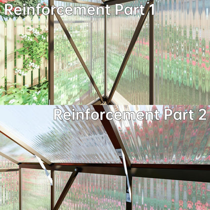 CQZY 8x10 FT Greenhouse for Outdoors, Polycarbonate Greenhouse with Quick Setup Structure and Roof