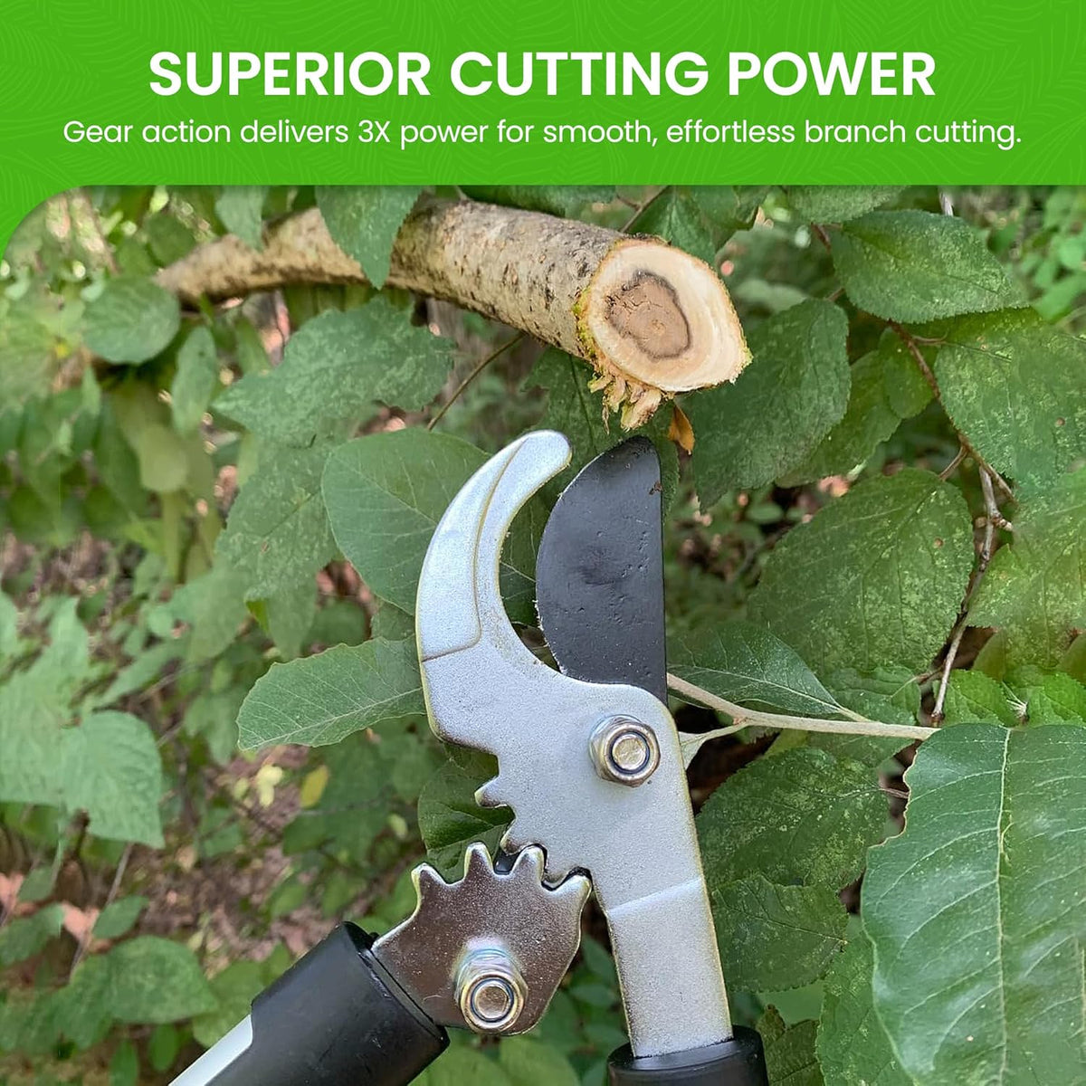 GARDEN GURU Bypass Loppers Tree Trimmer Clipper - 3X Cutting Power Gardening Loppers Pruning Shear