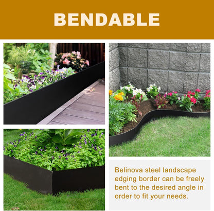 8 Pcs - 48'' L x 6'' H Steel Landscape Edging Edging for Landscaping Garden Edging Metal Landscape