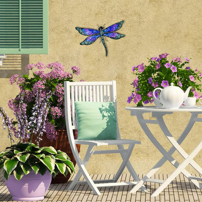 HONGLAND Metal Dragonfly Decor, Dragonfly Outdoor Wall Decor, Metal Wall Art, Wall Sculptures Gifts