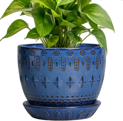 G EPGardening Plant Pot 5 Inch - Ceramic Planter for Indoor Plants Outdoor, Succulent Orchid Pot