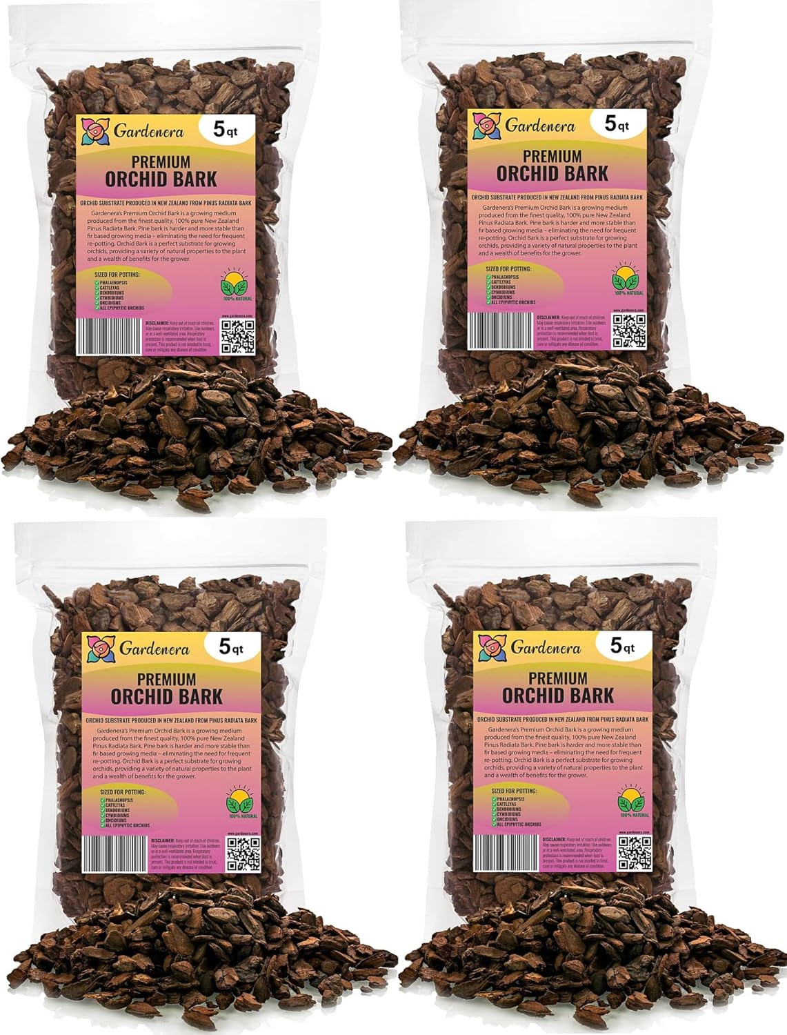Premium Grade New Zealand Pinus Radiata Bark by Gardenera - 20 Quart - Organic Hand Mixed New
