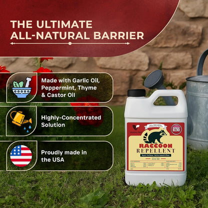 VarmiPro Raccoon Repellent Spray Concentrate - 32 fl oz Natural Outdoor Raccoon Deterrent for Yard