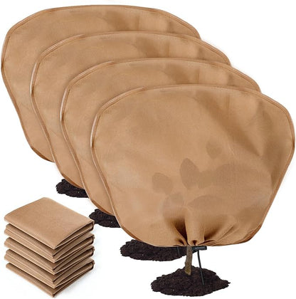 4 Pcs Winter Plant Covers Freeze Protection Reusable Plant Protector Bag with Drawstring Warm