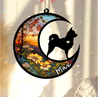Personalized Dog Memorial, Custom Name Chihuahua Long Haired Dog Christmas Ornament with Name