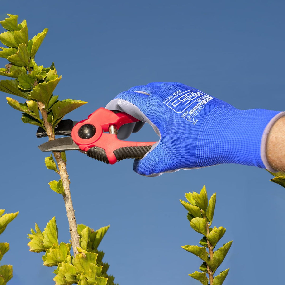 COOLJOB 10 Pairs Nitrile Dipped Safety Work Gloves with Grip, Non-slip Rubber Coated Bulk Garden