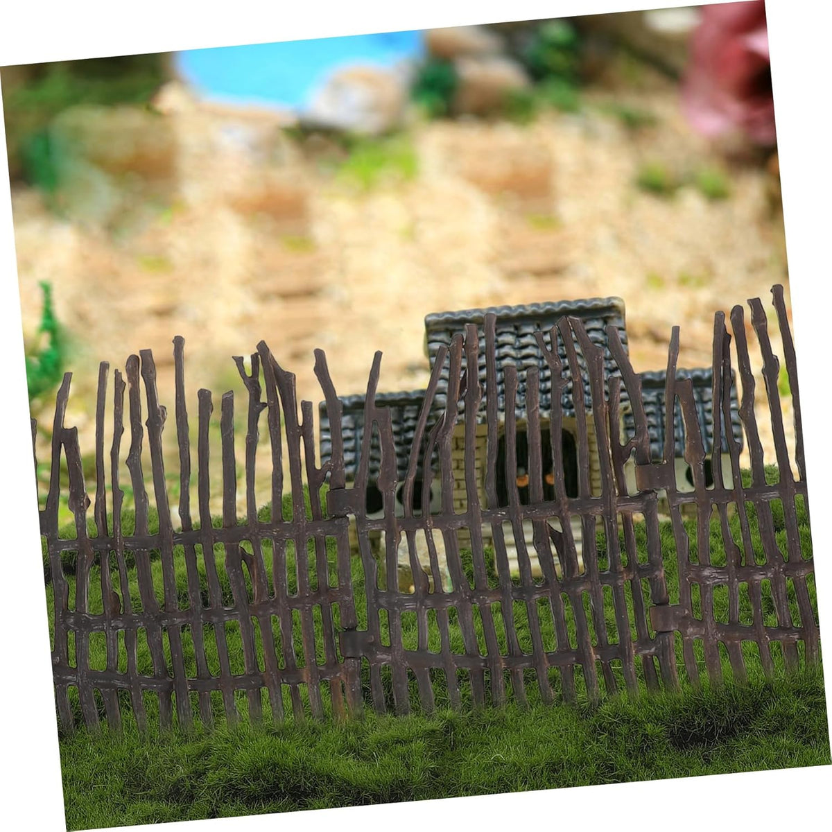 4PCS Miniature Garden Fence Fairy Garden Accessories for Dollhouse DIY Landscape Decoration