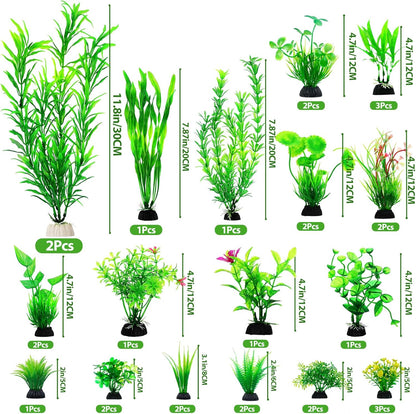 CousDUoBe 30pcs Fish Tank Accessories Aquarium Decorations Green Plants, Fish Tank Decor, Aquarium