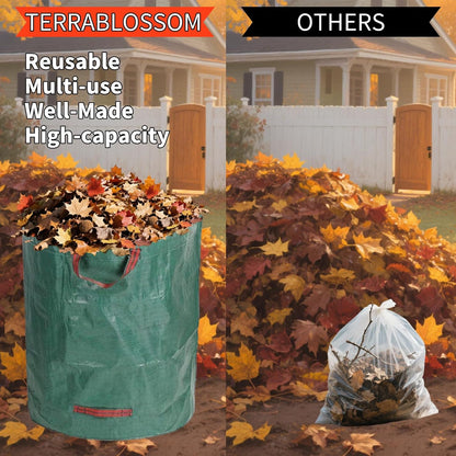 Yard Waste Bags 2 Pack 16 Gallon/72 Gallon Reusable Heavy Duty Leaf & Lawn Bags with 2 Handles for