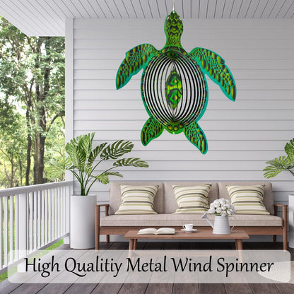 ISEO Turtle Wind Spinner for Yard and Garden, Hanging Outdoor Decor, Yard Art, Porch and Patio