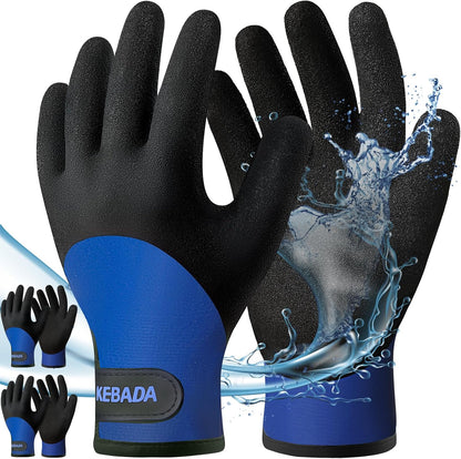 Kebada T2 Waterproof Work Gloves for Men and Women, Thermal Warm Winter Working Gloves, Insulated