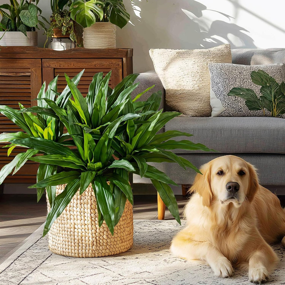 4 Pcs Artificial Greenery Stems Dracaena Faux Branches Artificial Plants Realistic Fake Dracaena
