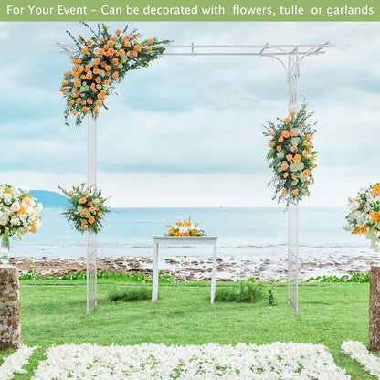 VINGLI Garden Arbor, Arch Archway for Wedding Ceremony Party, Steel Garden Trellis for Plant