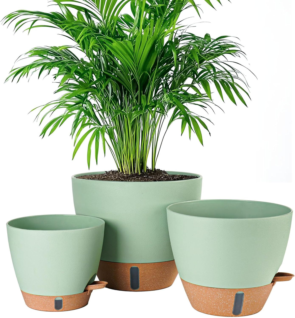 8/10/12 Inch Self Watering Pots for Indoor/Outdoor Plants - Large Plastic Planter with Drainage